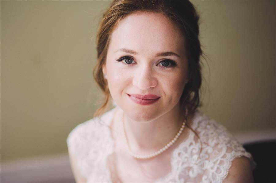 Close up of bride portrait by Kathryn Edwards Photography