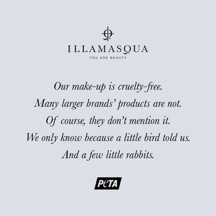Illamasqua's Beauty not Brutality campaign for cruelty free products