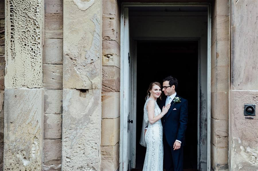 Couples portrait on wedding day by Humpston and Bull Photography