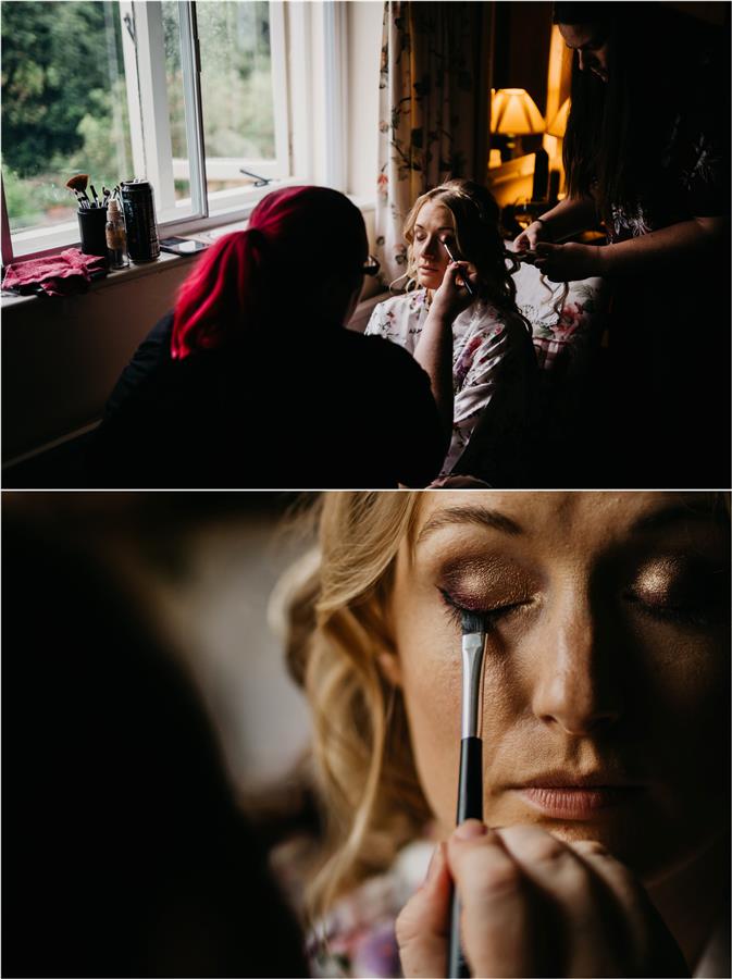 Behind the scenes on a wedding morning with makeup by Ms Moo