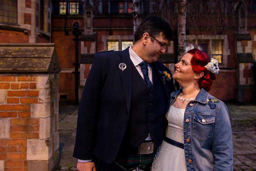 The happy couple in Burton Town Hall