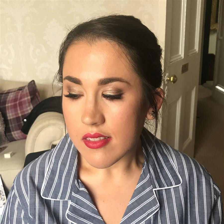 Unedited photo of bridal makeup on the wedding day by Ms Moo